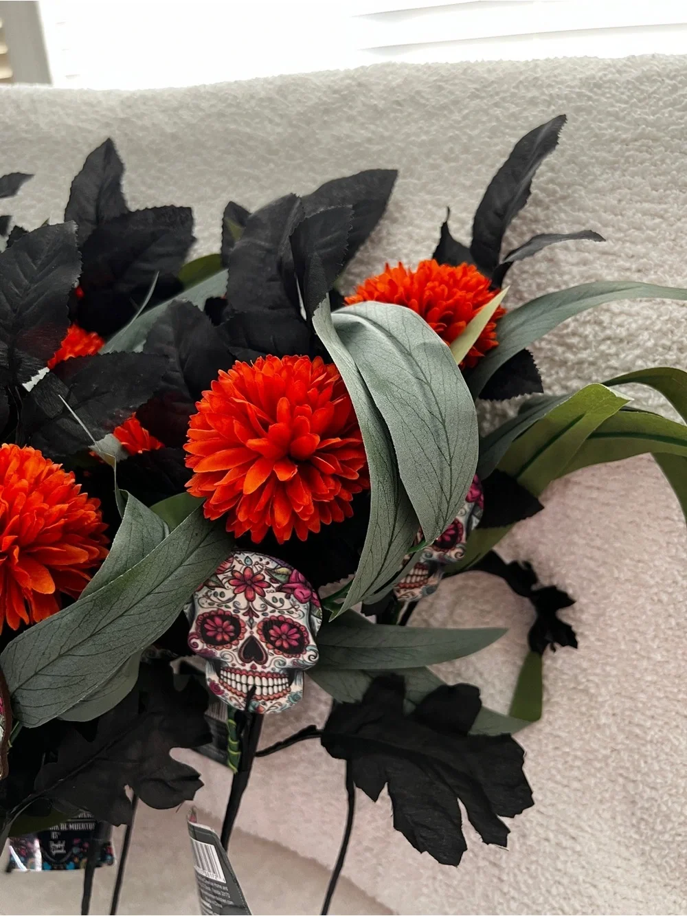 Lot of 12 Stem Day Of The Dead Artificial Flowers Fall Decor Size 15
